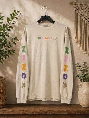 Herencia Collection XL Long Sleeve Shirt Si Dios Quiere Cream Graphic Tee